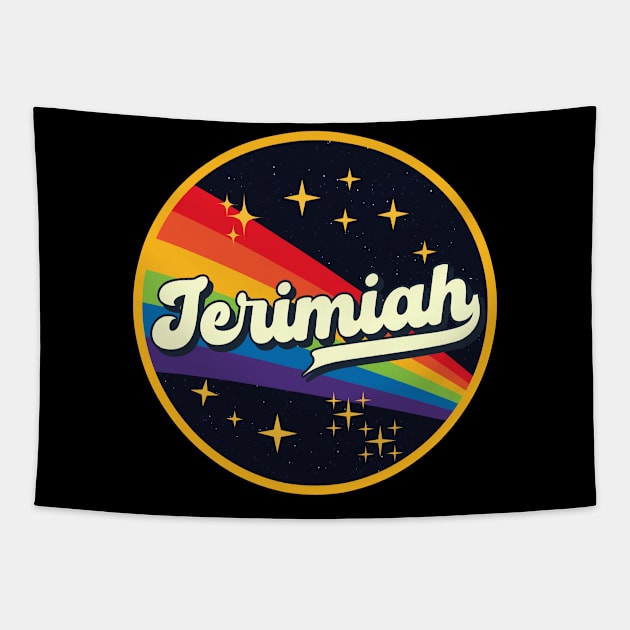 Jeremiah // Rainbow In Space Vintage Style Tapestry by LMW Art