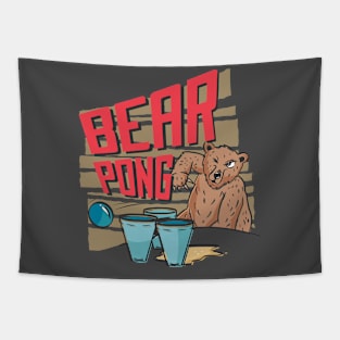 Funny Bear Pong Design Tapestry