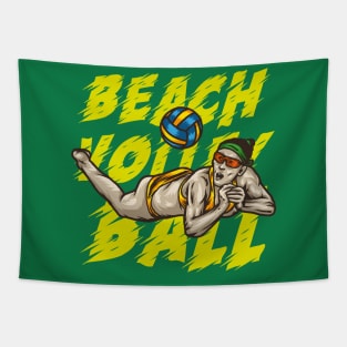 beach volleyball game sport illustration element Tapestry