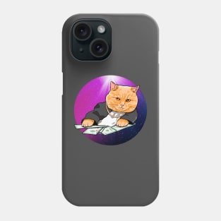 Rich Cat in space Phone Case