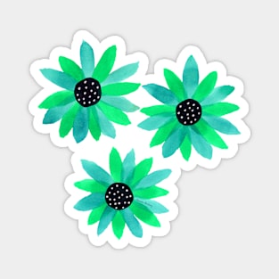 Floral Polka Dot center Lime Magnet