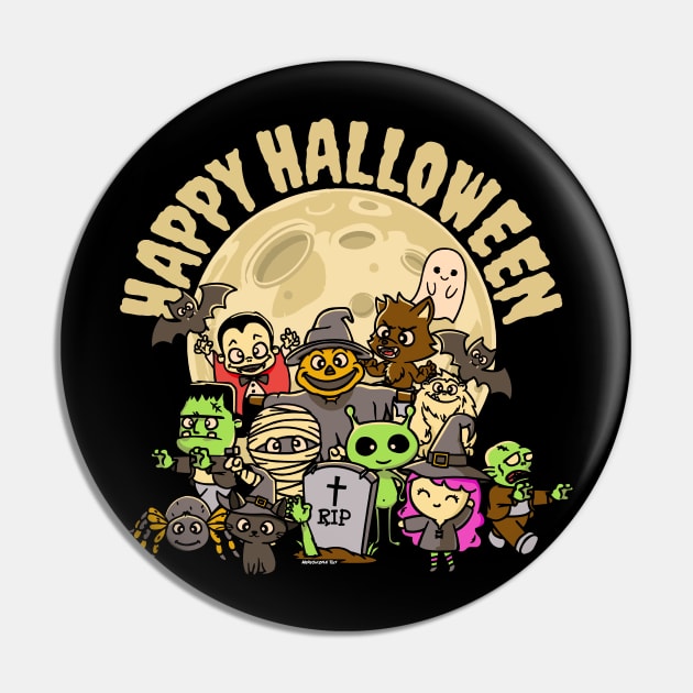 Halloween Monsters Happy Halloween Cute Pin by NerdShizzle