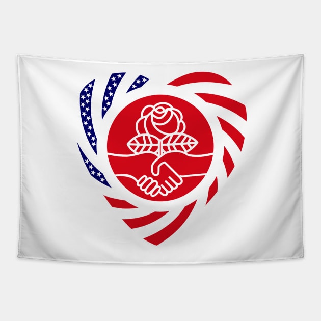 Democratic Socialist Murican Patriot Flag Series (Heart) Tapestry by Village Values