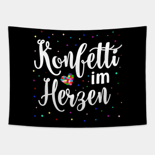 Konfetti im Herzen Faschingsumzug Silvester Party graphic Tapestry