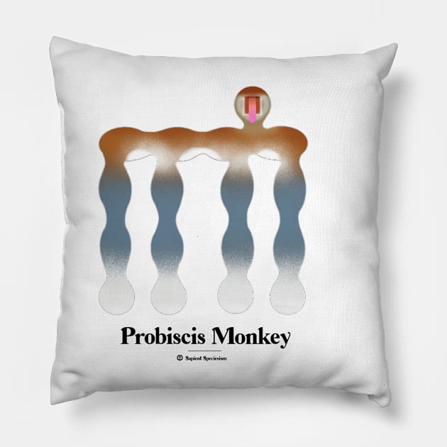 Bold monkey print "Probiscis monkey" Pillow by RockPaperScissors