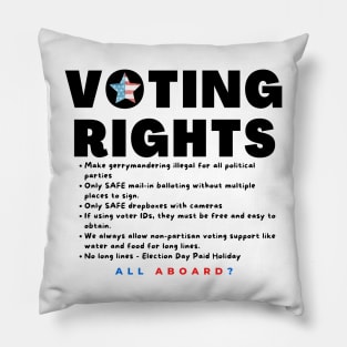 Voting Rights for ALL (black on light) Pillow