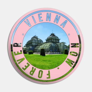 Vienna Palm House Schönbrunn round stamp design Pin