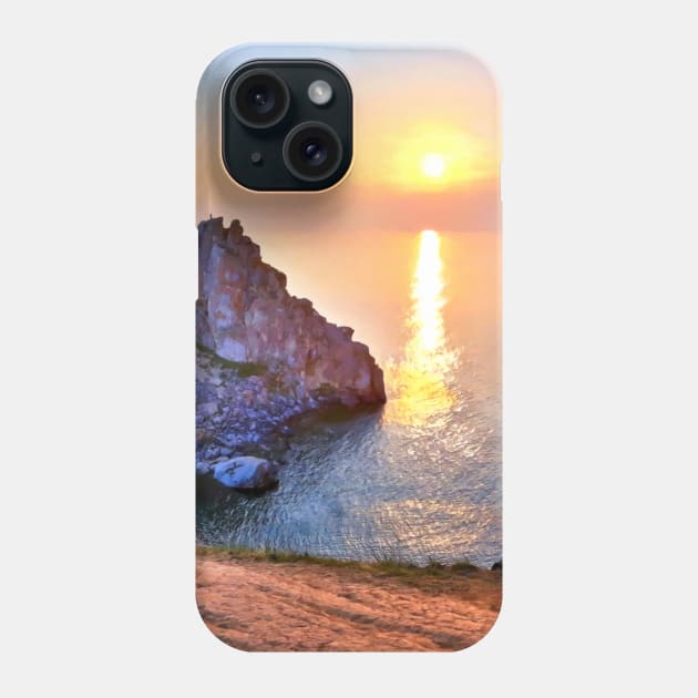 Lake Baikal. Shaman Rock Phone Case by KlowArts