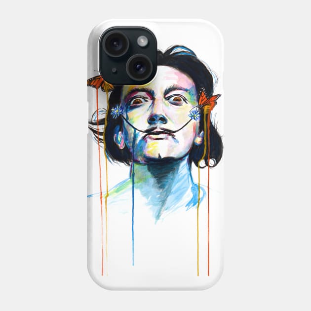 Salvador Dali in the land of Butterflies Phone Case by beaugeste2280@yahoo.com