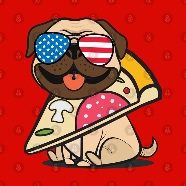 Pug Pizza USA by Plushism