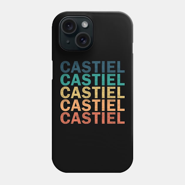 Castiel Name T Shirt - Castiel Vintage Retro Name Gift Item Tee Phone Case by henrietacharthadfield