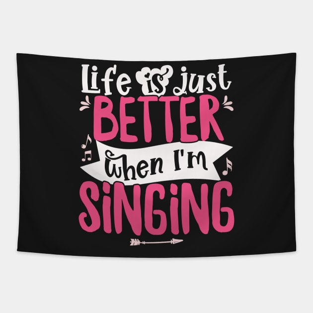 Life is just better when I'm Singing Acapella Quartet graphic Tapestry by theodoros20