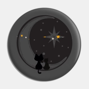 Cat on the moon Pin