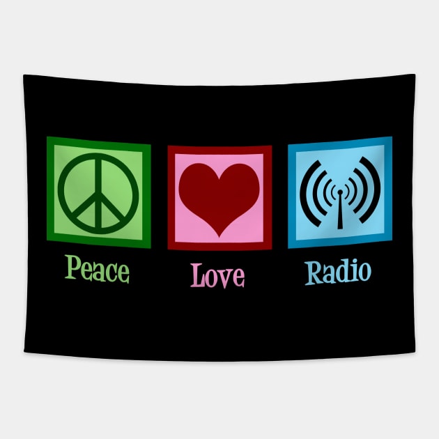 Peace Love Radio Tapestry by epiclovedesigns