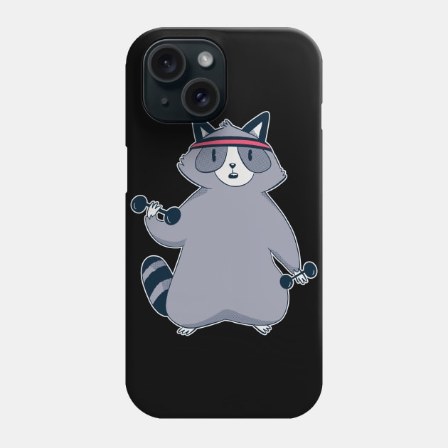 raccoon workout funny gym and fitness design Phone Case by Midoart