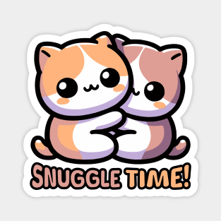Snuggle Time!! Cute Cuddle Cats Magnet