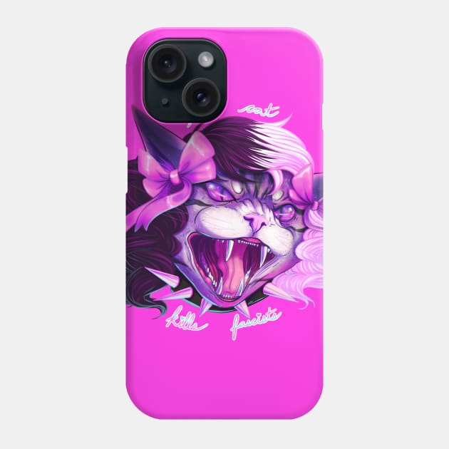 This Cat kills Fascists Phone Case by AliceRL