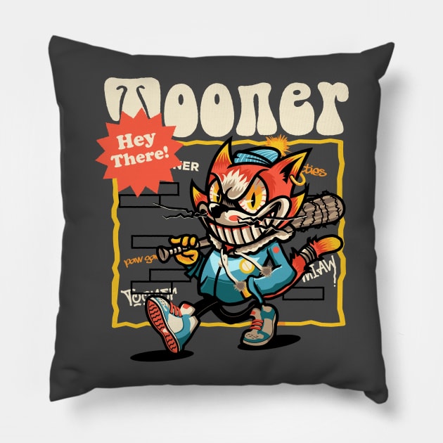 Cat Gangster Pillow by Tooner.studio