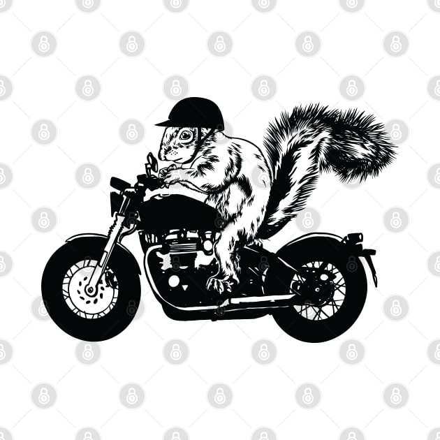 Squirrel Biker with helmet Design - For Squirrel Lovers by Graphic Duster