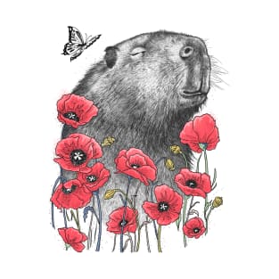 Сapybara in poppies T-Shirt