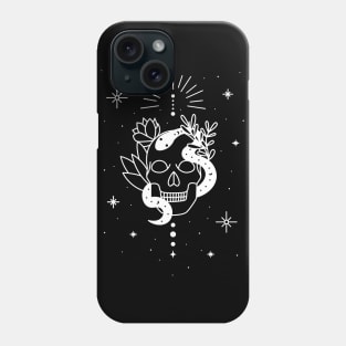 Skull with snake and plants Phone Case