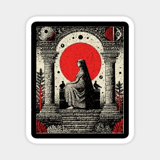 High Priestess Gothic Intuition Tarot Design Magnet