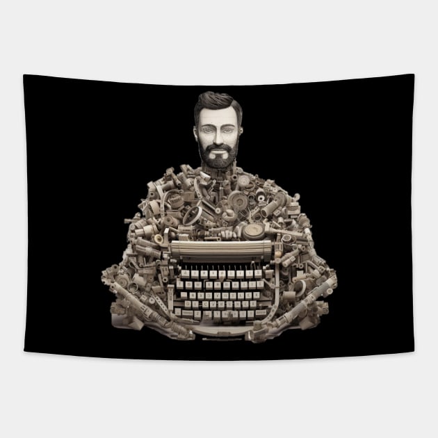 Typewriter man Tapestry by Jason's Finery