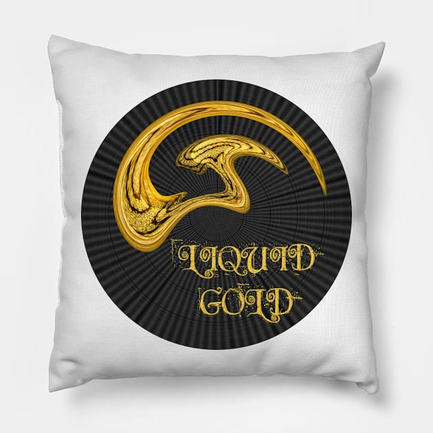 Liquid Gold Millionaire Sacred Geometry 3D Pillow by PlanetMonkey