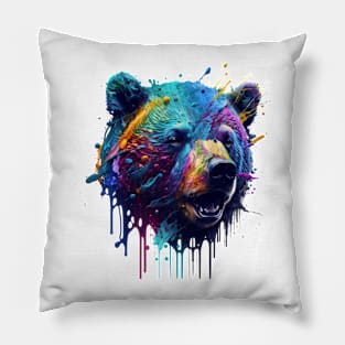 Bear Splash Art: Powerful Fantasy Representation #4 Pillow