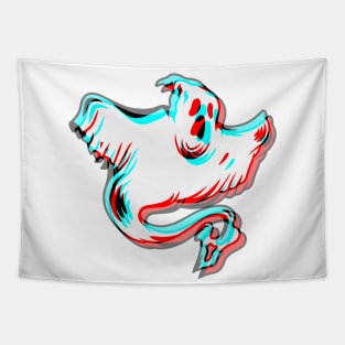 Ghost Anaglyph Tiktok Aesthetic Style Retro 3D Halloween Design Tapestry