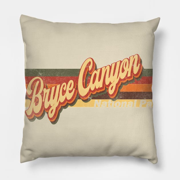 Bryce Canyon Skyline Vintage Retro T-Shirt Gift - Bryce Canyon - Bryce Canyon Tourist Gift - Bryce Canyon Hometown T-Shirt T-Shirt Pillow by Happy as I travel