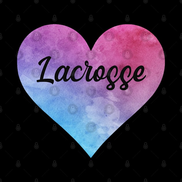 Lacrosse girl watercolor heart sticker. Perfect present for mother dad friend him or her by SerenityByAlex