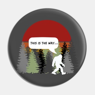 Sasquatch Retro Sun Forest Humor Pin