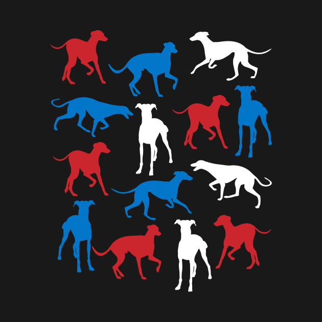 Patriotic Greyhound Dog America Flag 4Th Of July by klausgaiser