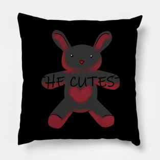 The cutest bunny black and red Pillow