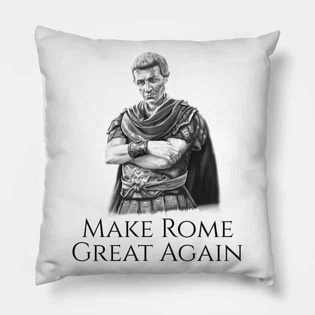 Gaius Julius Caesar Classical Rome Ancient Roman History Pillow by Styr Designs