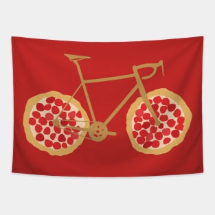 Bicycle Pizza Wheels Tapestry