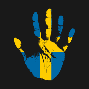 Sweden Flag, Swedish Hand, Cool Swedish Flag T-Shirt