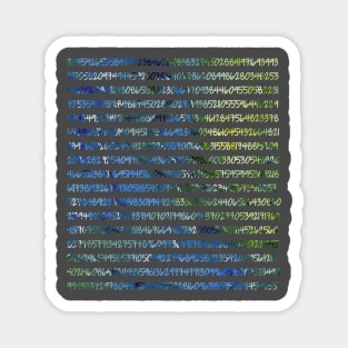 Digits of Pi (Green & Blue on Grey Background) Magnet