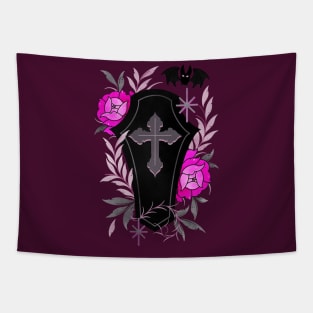 Floral coffin lovely death Tapestry