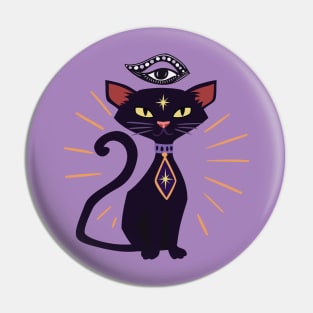 Witch's Feline Friend Pin