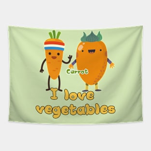 I love vegetables,Carrot Tapestry