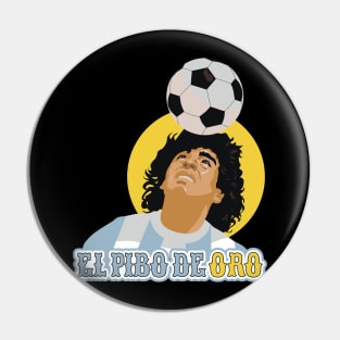 El Pibe de Oro - Diego Maradona Head Juggle Portrait for True Football Aficionados Pin