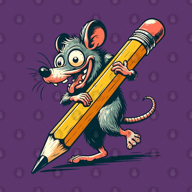 Crazy rat with a pencil by Art_Boys