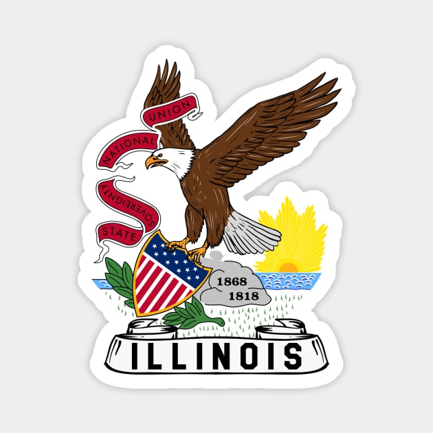 SEAL OF ILLINOIS Magnet by theanomalius_merch
