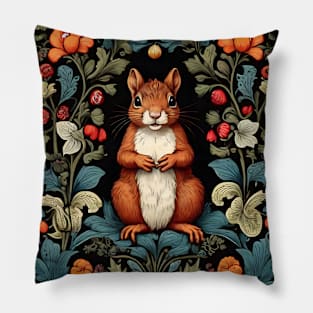 Forest Squirrel - William Morris Inspired Art Pillow