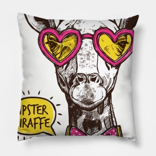 Hipster Giraffe Pillow