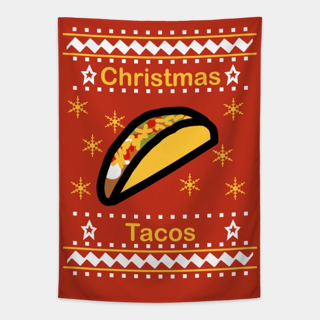 Christmas Tacos Tapestry by ellenhenryart