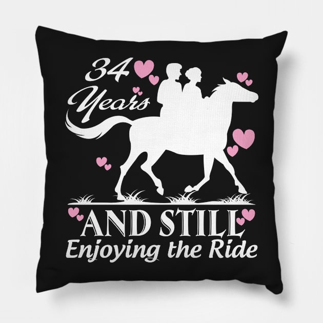 34 years and still enjoying the ride Pillow by rigobertoterry