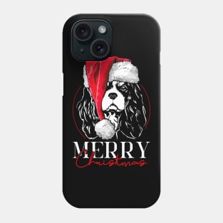 Funny Cavalier King Charles Spaniel Santa Merry Christmas dog mom Phone Case